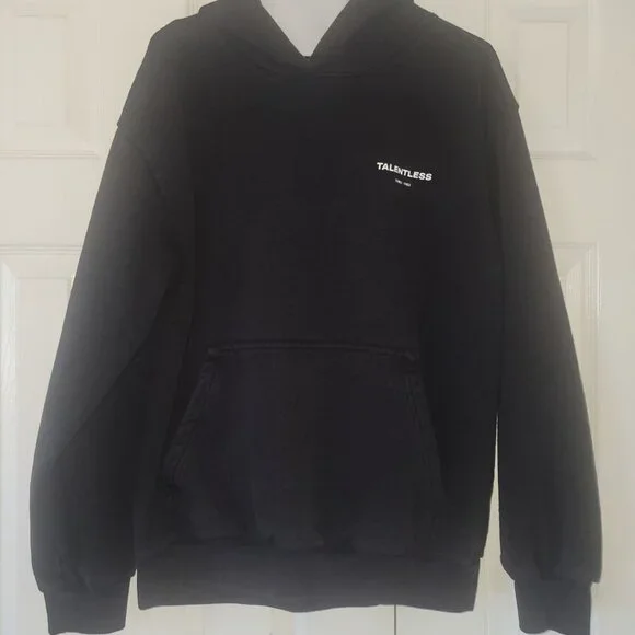 TALENTLESS WOMENS CIRCLE LOGO HOODIE - Size L - Black - Picture 3 of 8